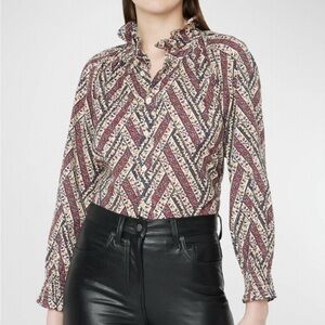 Veronica Beard Calisto Multicolor Patterned Blouse